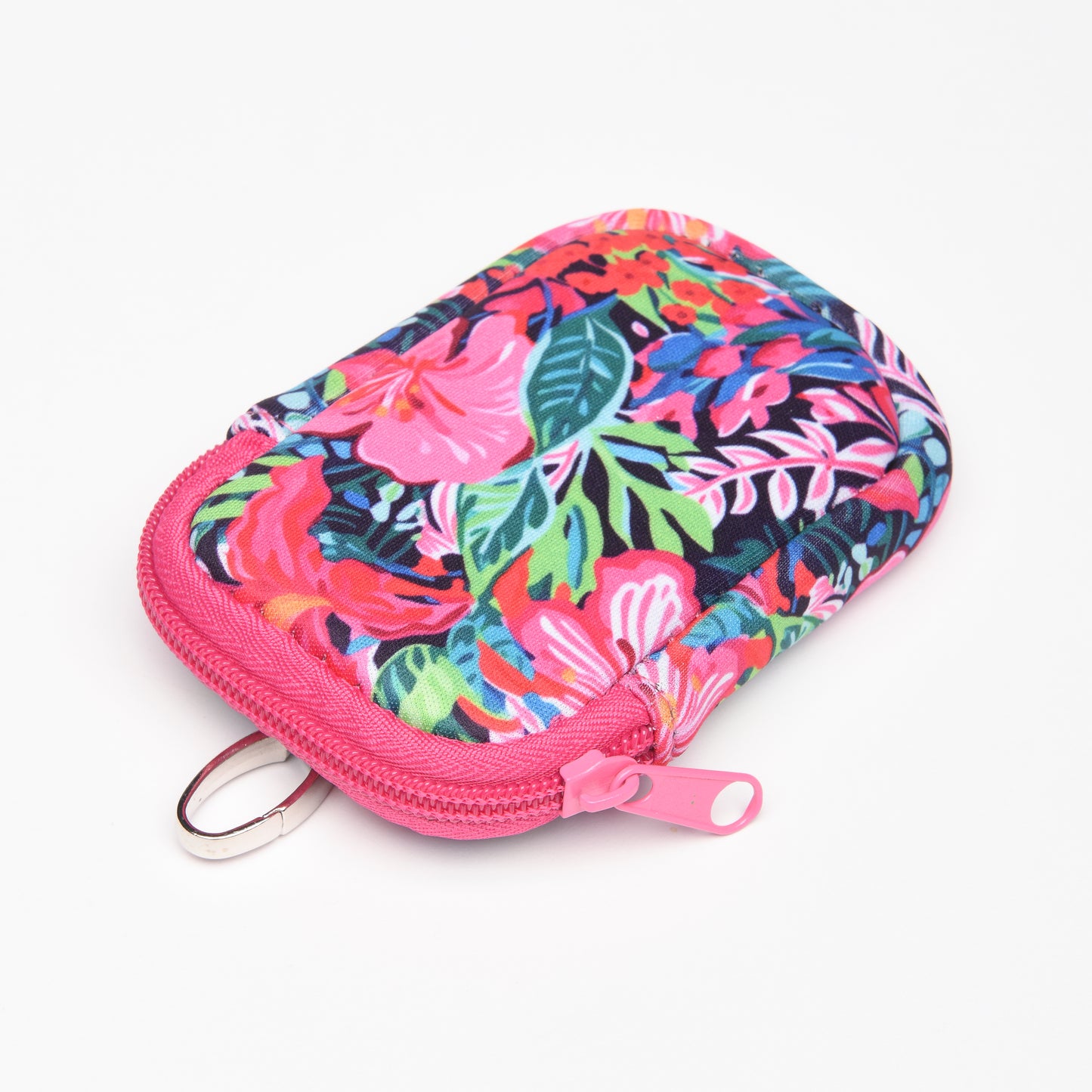 Zippered Pouch Hibiscus Haven with Hang Clip, Compatible with Touchland Hand Sanitizer Spray *SANITIZER NOT INCLUDED*