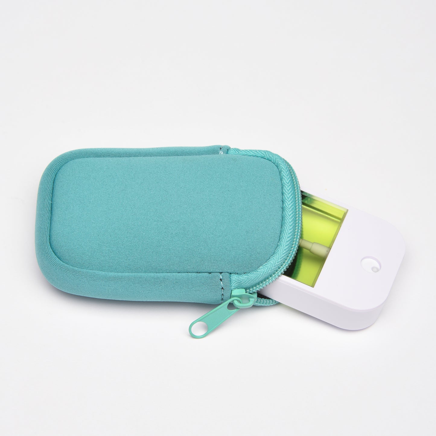 Zippered Pouch Blue Lagoon with Hang Clip, Compatible with Touchland Hand Sanitizer Spray *SANITIZER NOT INCLUDED*
