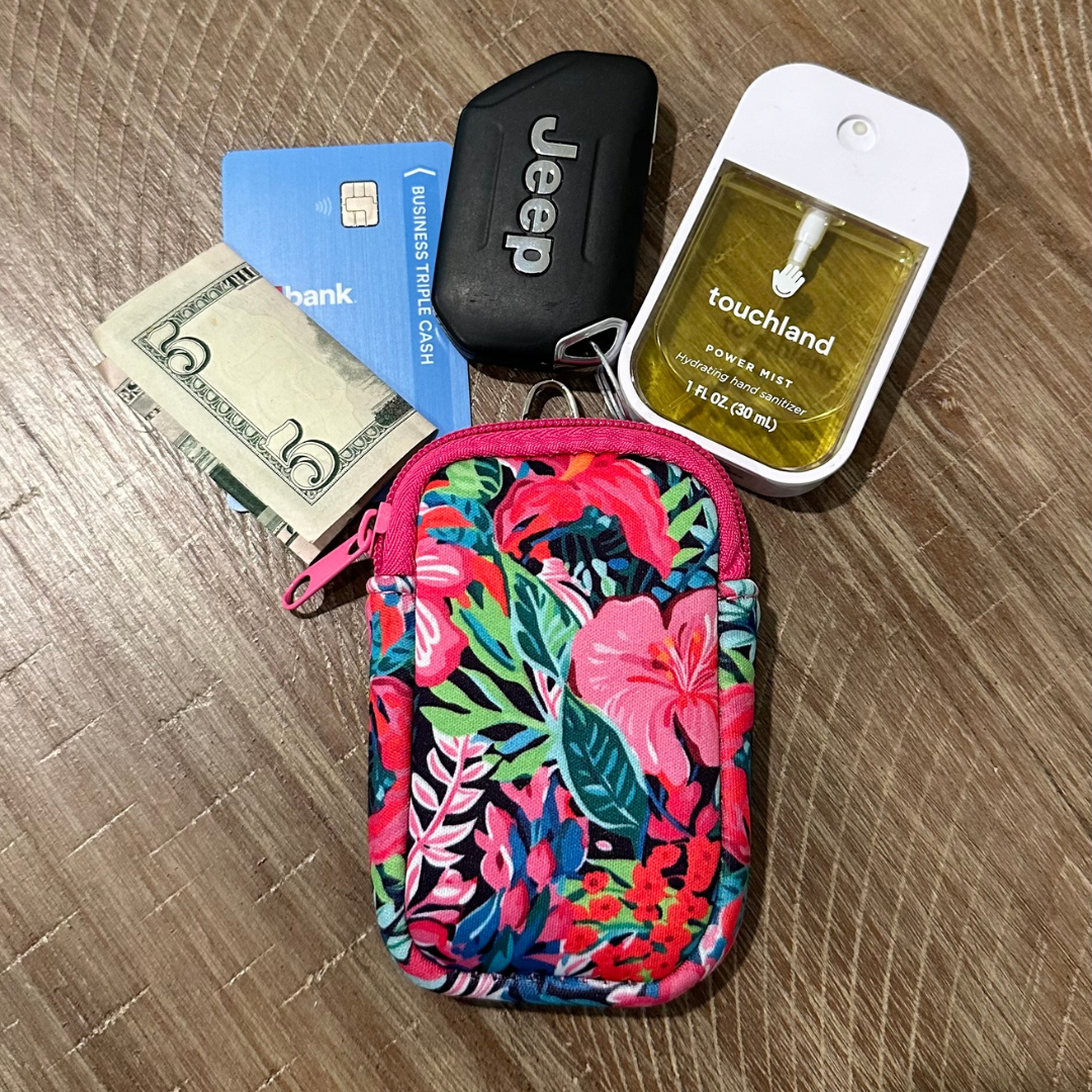 All Zippered Pouches with Hang Clip, Compatible with Touchland Hand Sanitizer Spray *SANITIZER NOT INCLUDED*