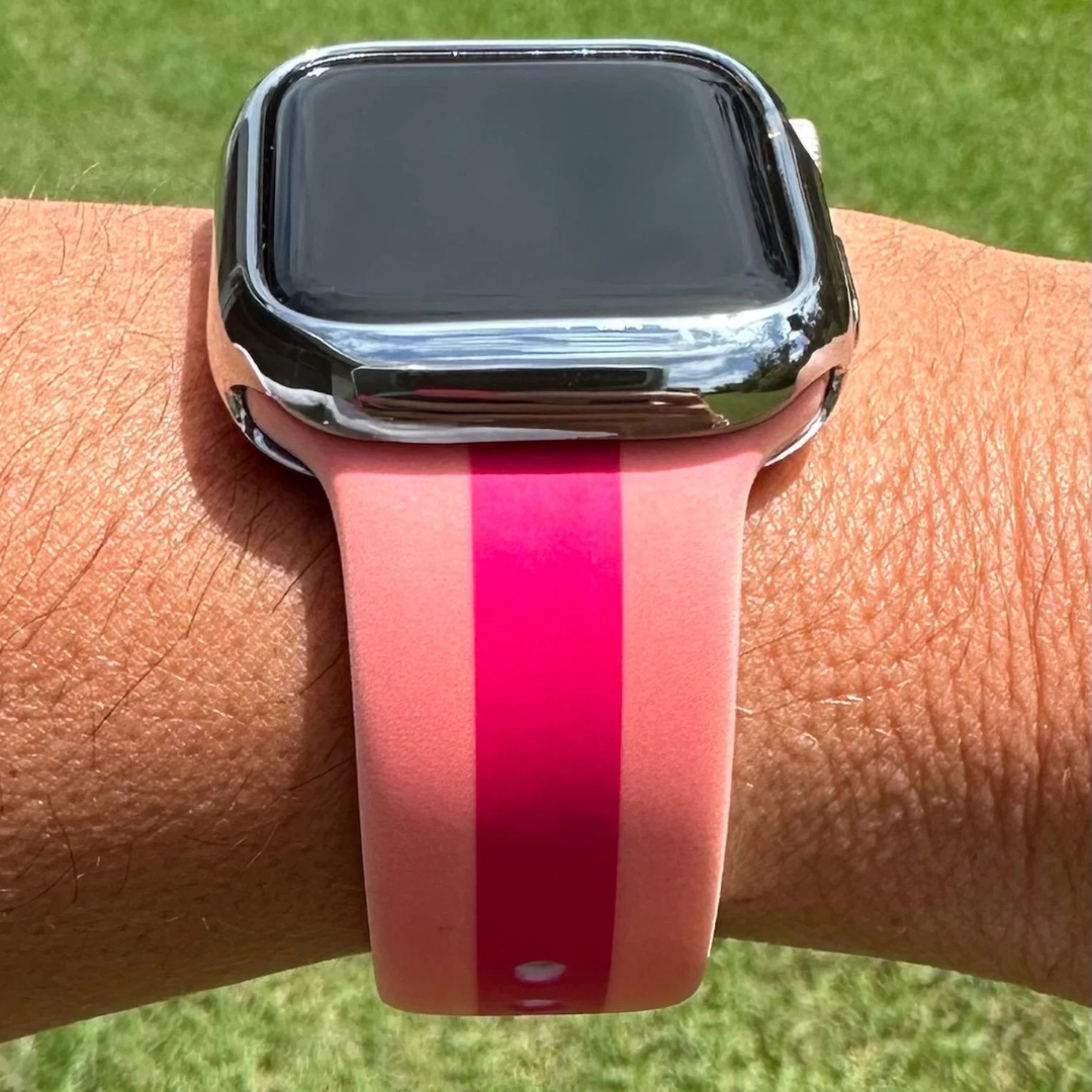 All Apple Watch bands bold & colorful by Paradise Curated. Inspired by Lilly Pulitzer prints. Small/Medium and Medium/Large sizes available. Fits Series 1–9 & SE.