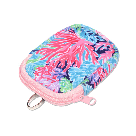 Zippered Pouch Coral Cove with Hang Clip, Compatible with Touchland Hand Sanitizer Spray *SANITIZER NOT INCLUDED*
