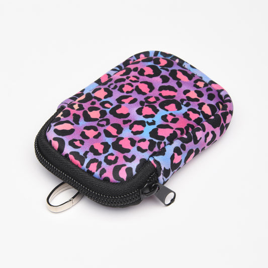 Zippered Pouch Lava Leopard with Hang Clip, Compatible with Touchland Hand Sanitizer Spray *SANITIZER NOT INCLUDED*