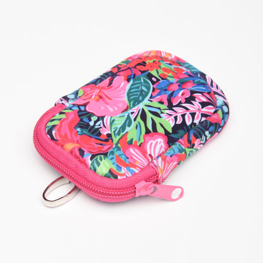 Zippered Pouch Hibiscus Haven with Hang Clip, Compatible with Touchland Hand Sanitizer Spray *SANITIZER NOT INCLUDED*