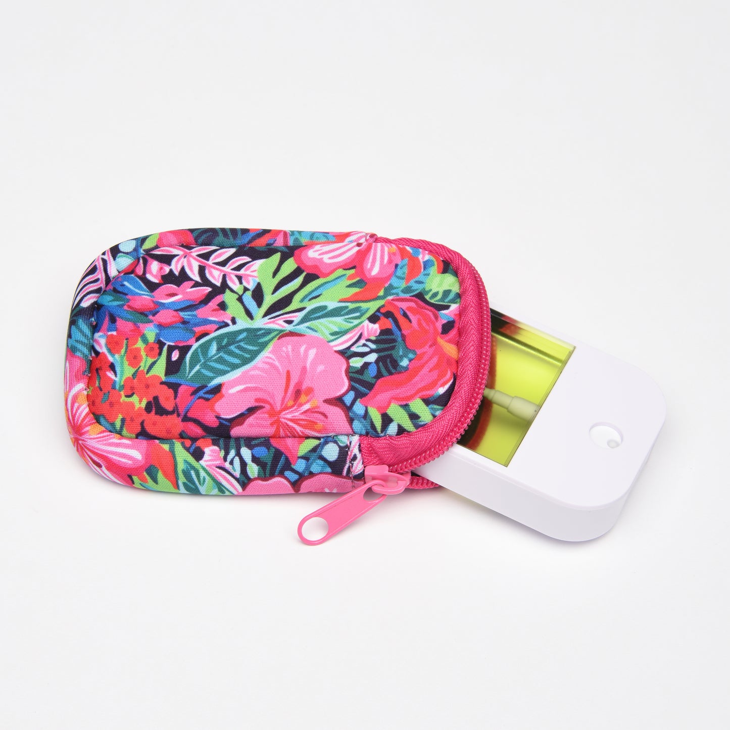 Zippered Pouch Hibiscus Haven with Hang Clip, Compatible with Touchland Hand Sanitizer Spray *SANITIZER NOT INCLUDED*