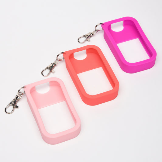 Silicone Case 3 PACK Pinks Keychain for Touchland Hand Sanitizer Spray *SANITIZER NOT INCLUDED*